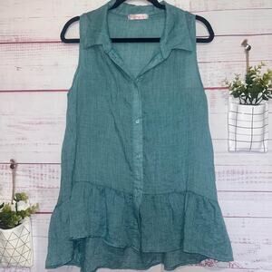 Chris & Carol Cotton Ruffle Hem Tank | Women’s Large